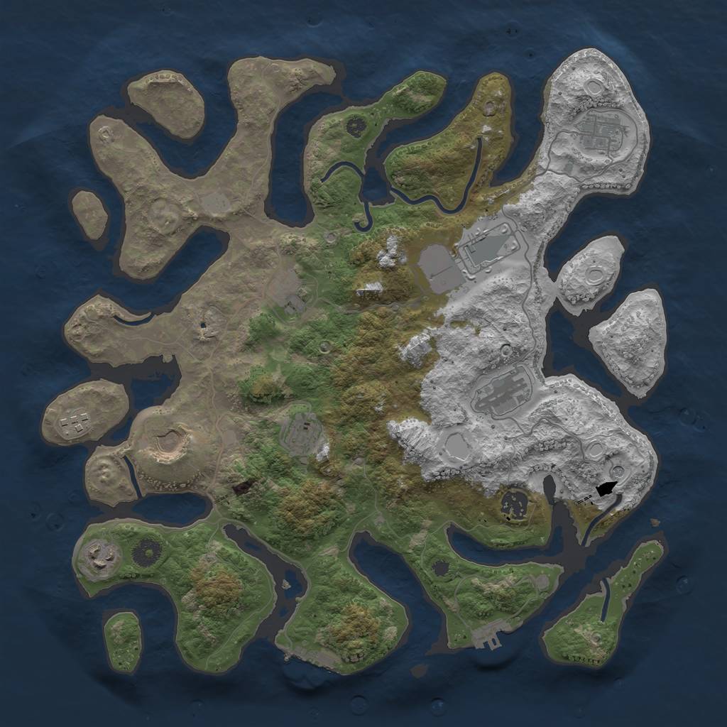 Rust Map: Procedural Map, Size: 3875, Seed: 1005431298, 17 Monuments