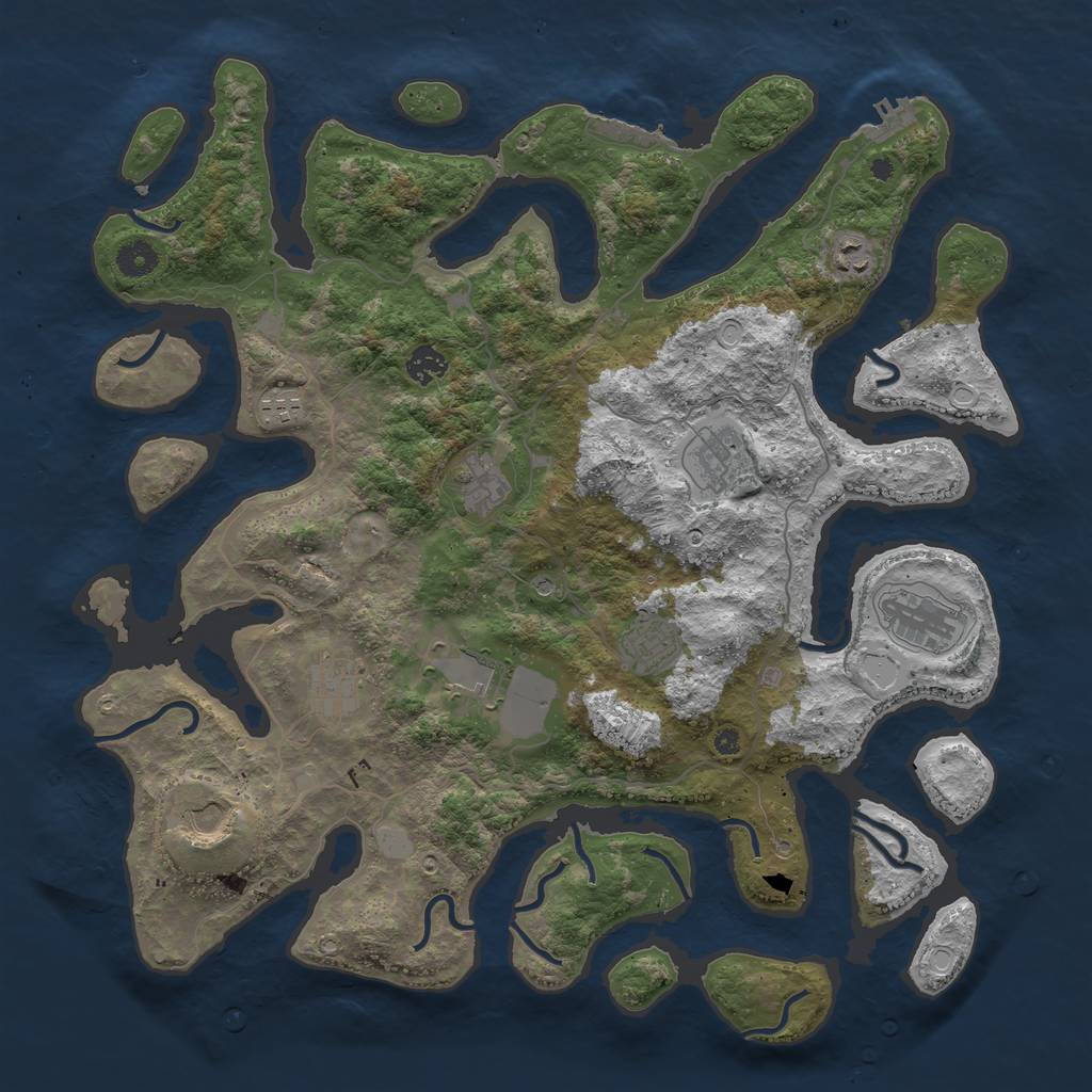 Rust Map: Procedural Map, Size: 4250, Seed: 689, 18 Monuments