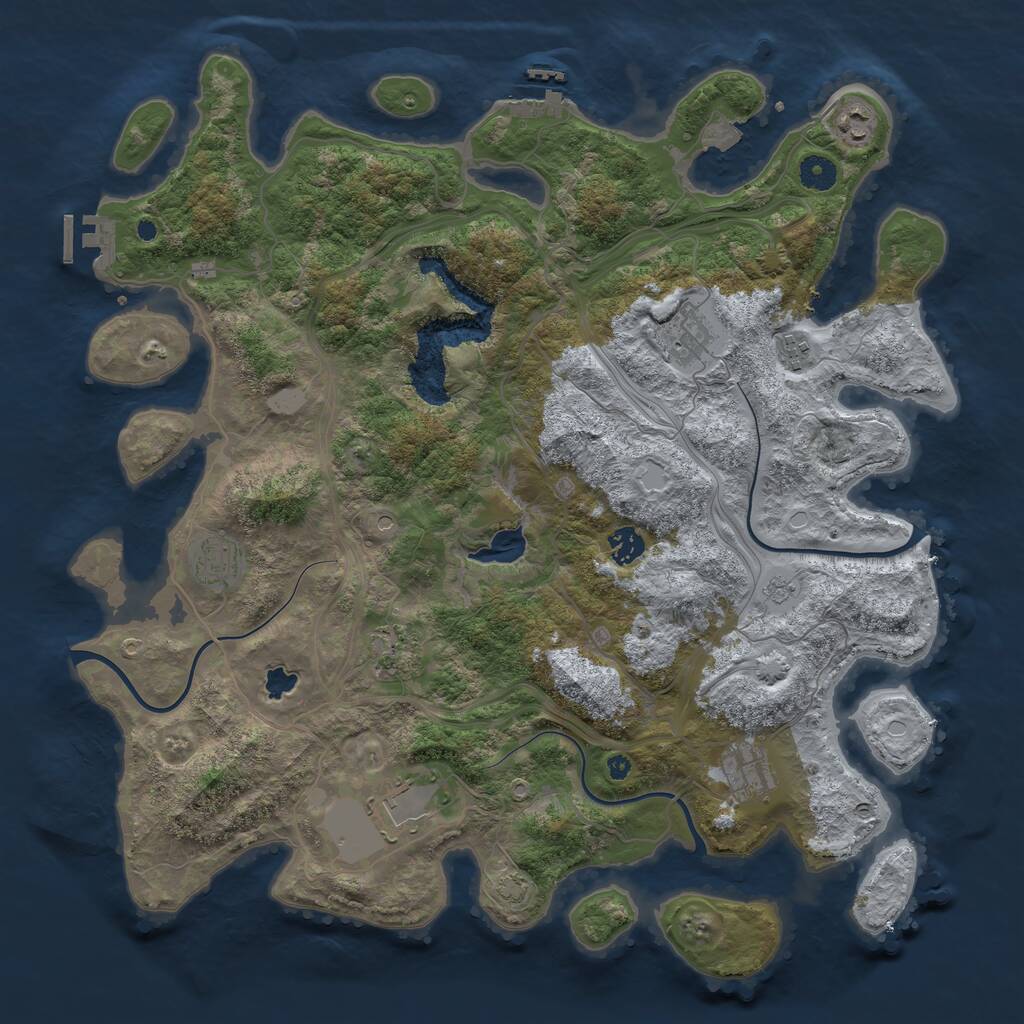 Rust Map: Procedural Map, Size: 4250, Seed: 689, 14 Monuments