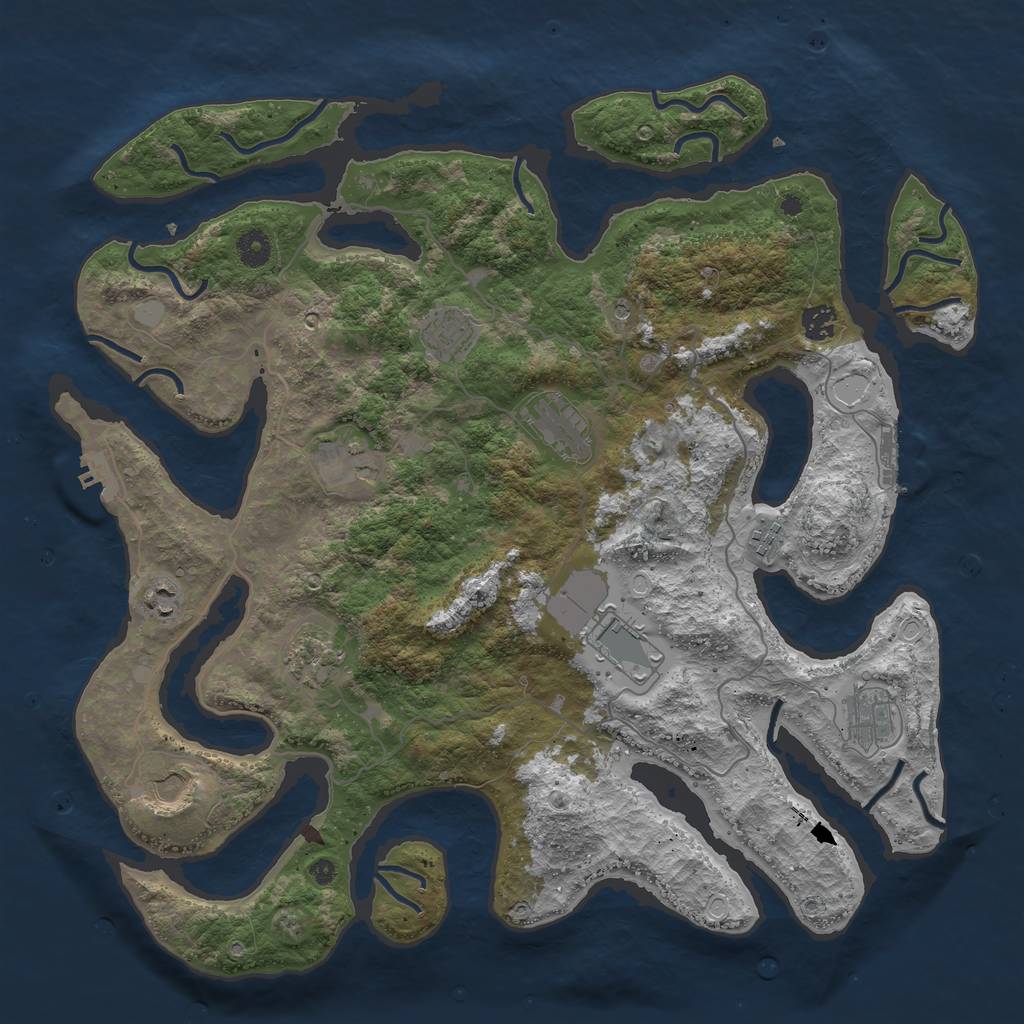 Rust Map: Procedural Map, Size: 4250, Seed: 26498, 18 Monuments