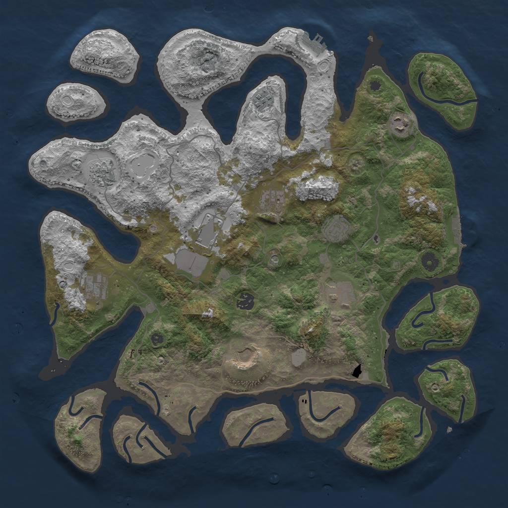 Rust Map: Procedural Map, Size: 4250, Seed: 75964, 18 Monuments