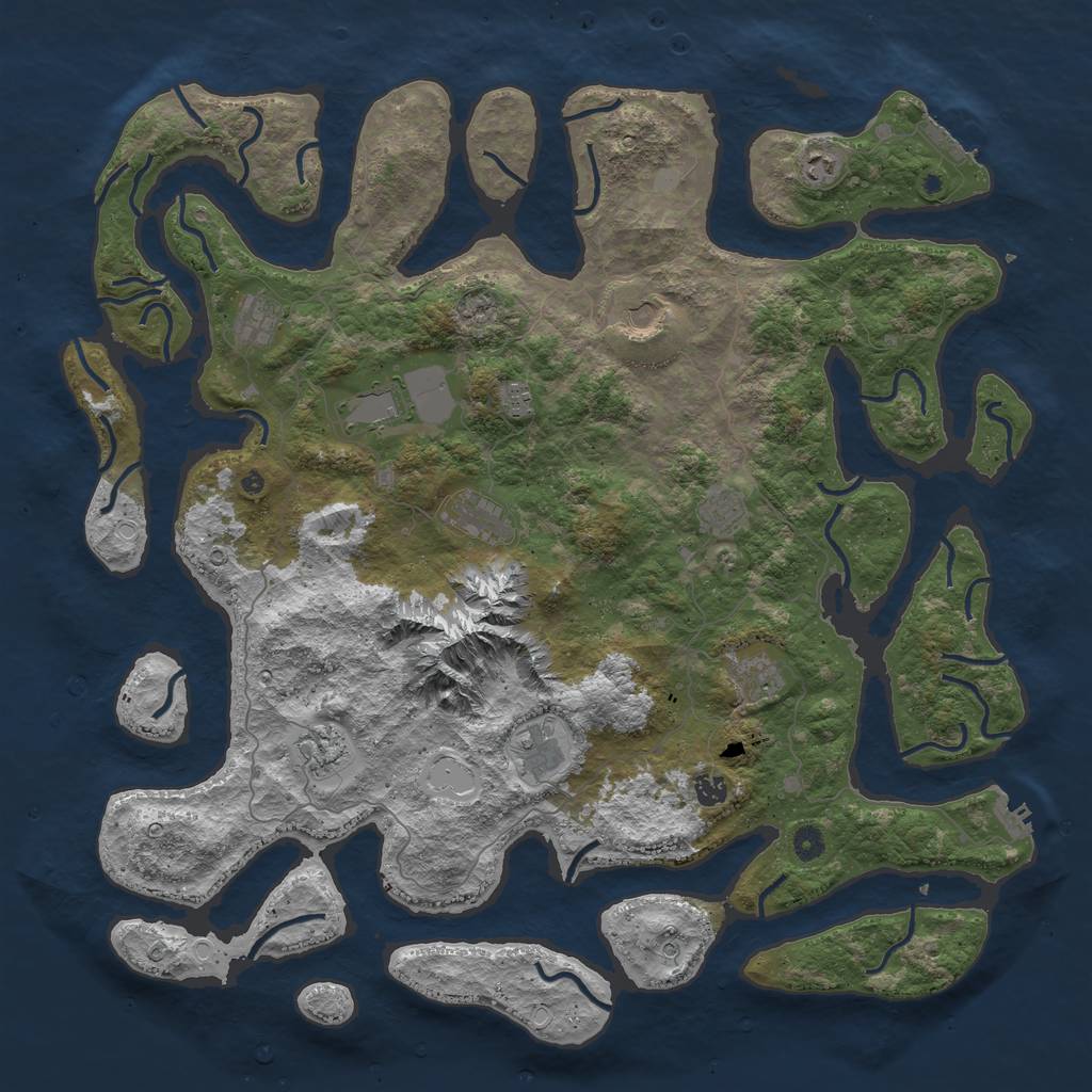 Rust Map: Procedural Map, Size: 5000, Seed: 1392974139, 19 Monuments