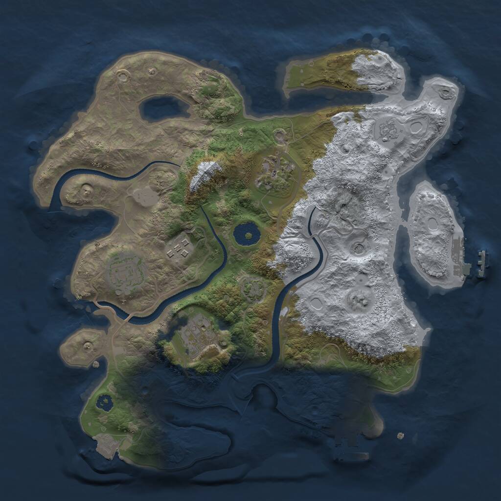Rust Map: Procedural Map, Size: 3000, Seed: 56706850, 10 Monuments