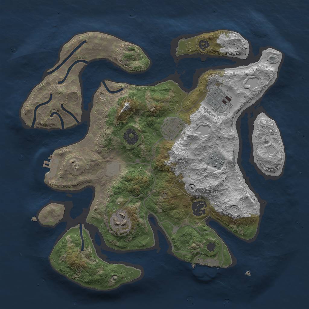 Rust Map: Procedural Map, Size: 3000, Seed: 56706850, 12 Monuments