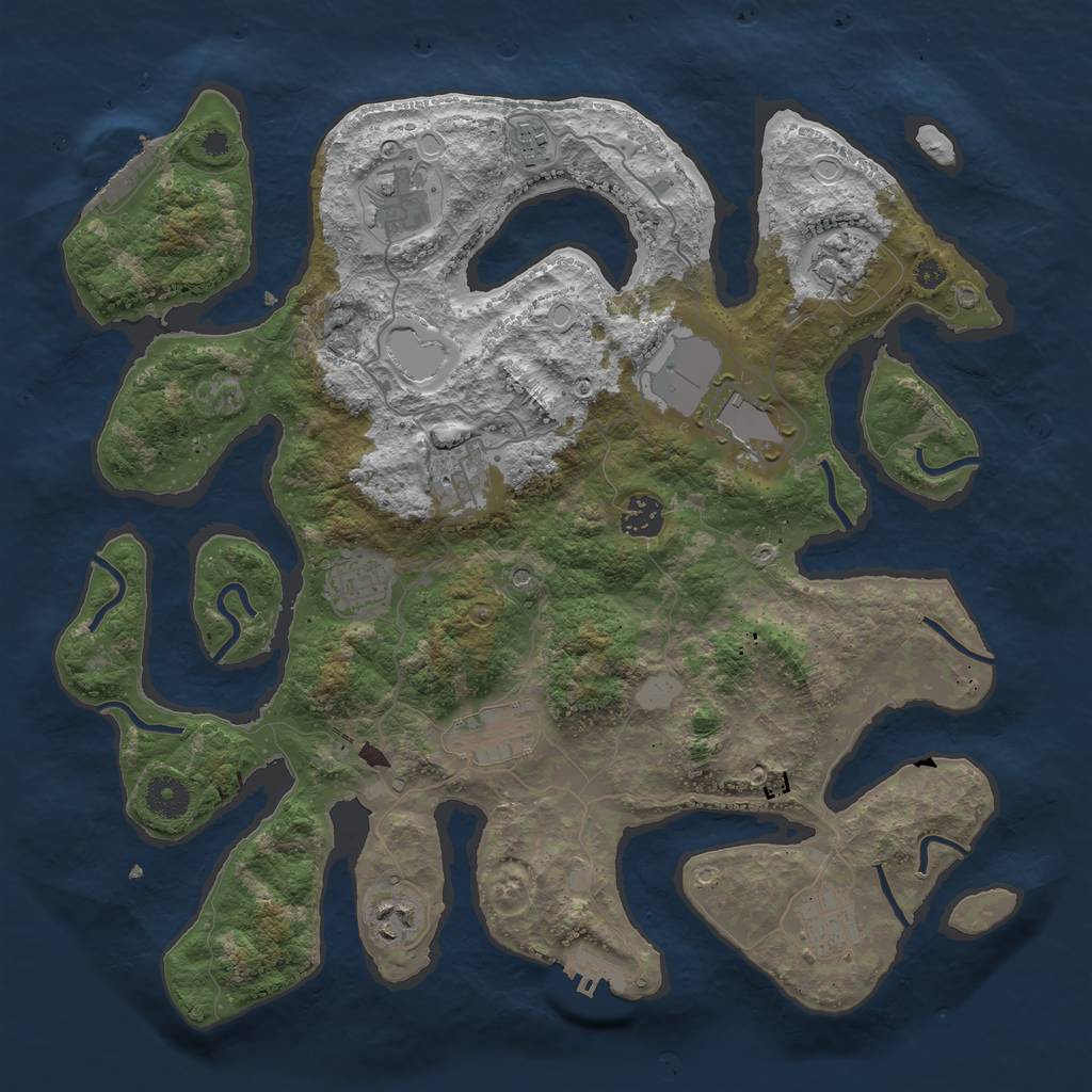 Rust Map: Procedural Map, Size: 3800, Seed: 475722683, 18 Monuments