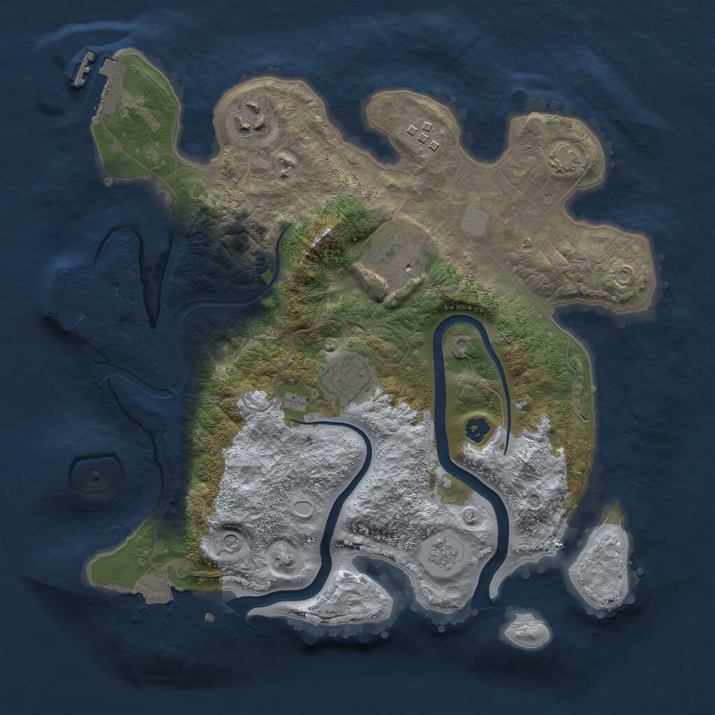 Rust Map: Procedural Map, Size: 3000, Seed: 67213, 10 Monuments