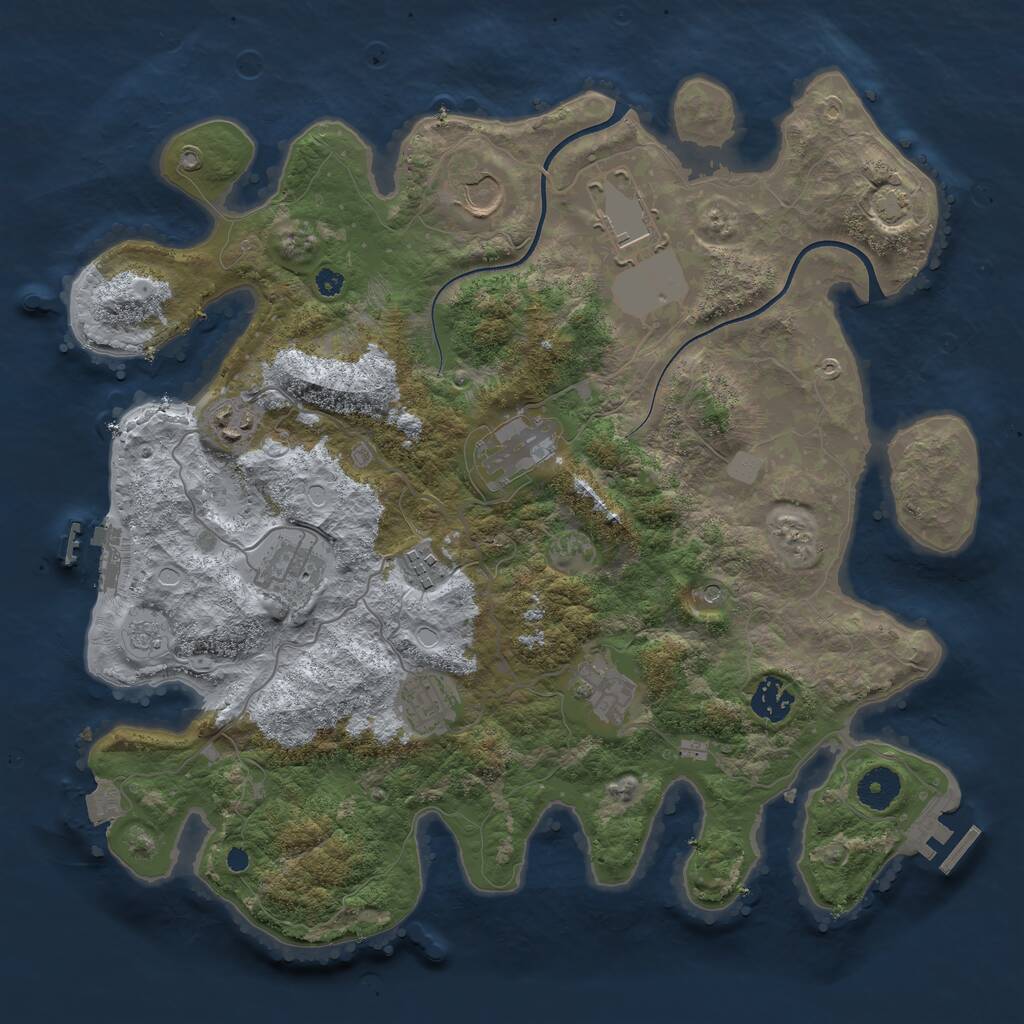 Rust Map: Procedural Map, Size: 3700, Seed: 1510325689, 15 Monuments