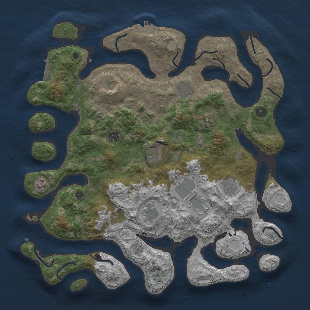 Rust Map: Procedural Map, Size: 4250, Seed: 81711, 18 Monuments