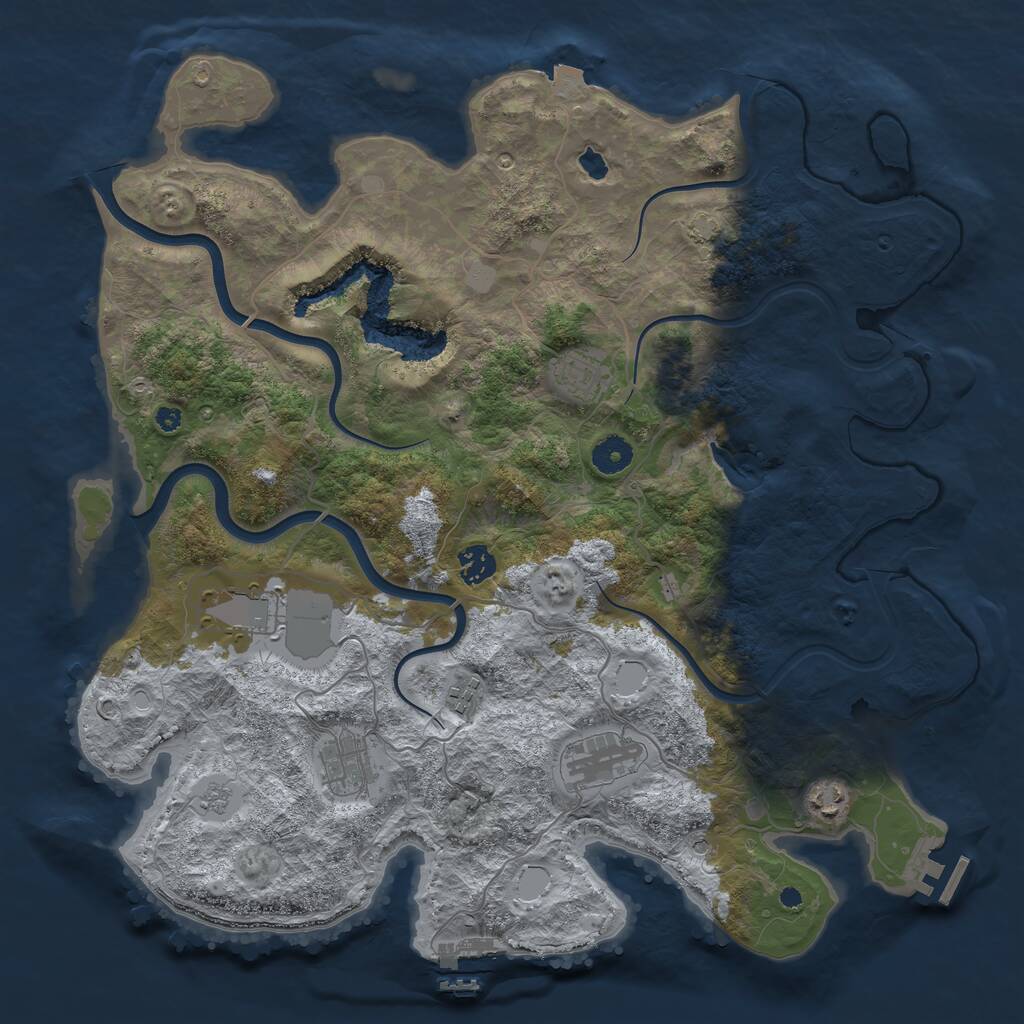 Rust Map: Procedural Map, Size: 4000, Seed: 626136893, 13 Monuments