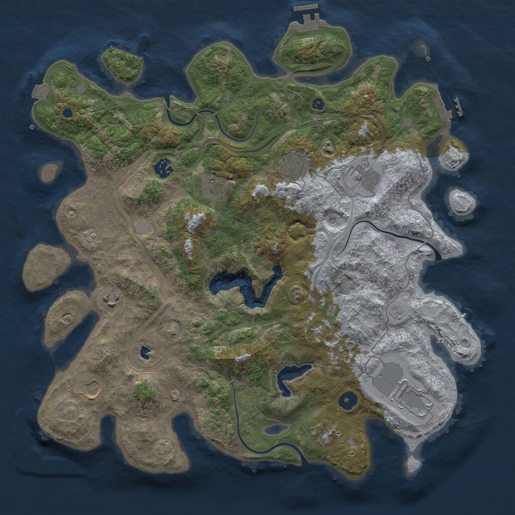 Rust Map: Procedural Map, Size: 4250, Seed: 26720, 15 Monuments