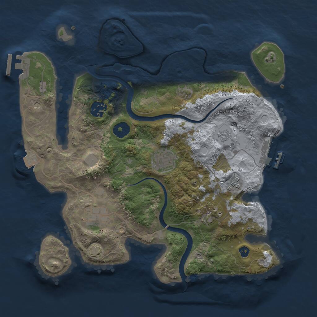 Rust Map: Procedural Map, Size: 3000, Seed: 100208518, 11 Monuments