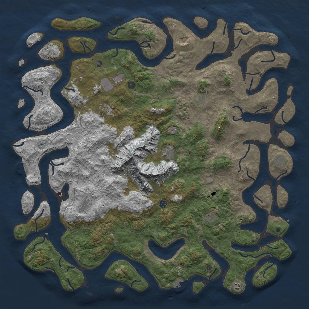 Rust Map: Procedural Map, Size: 6000, Seed: 59001094, 19 Monuments