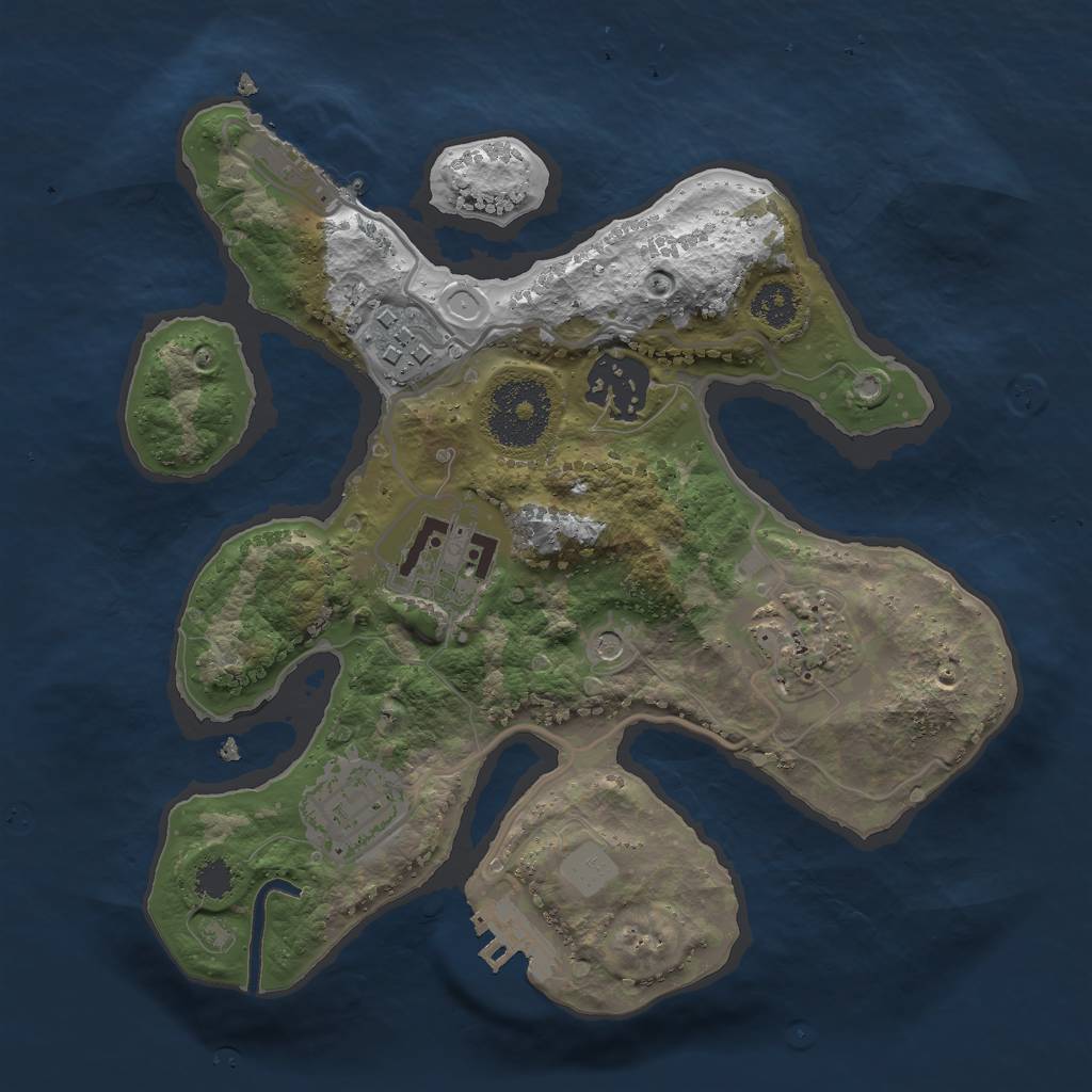 Rust Map: Procedural Map, Size: 2500, Seed: 1524959088, 13 Monuments