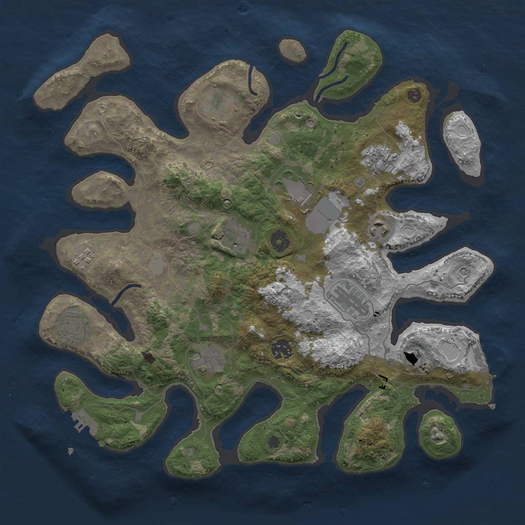 Rust Map: Procedural Map, Size: 3850, Seed: 19234, 18 Monuments