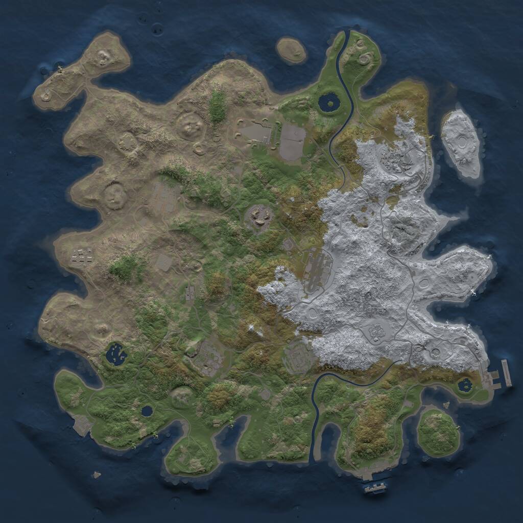 Rust Map: Procedural Map, Size: 3850, Seed: 19234, 15 Monuments