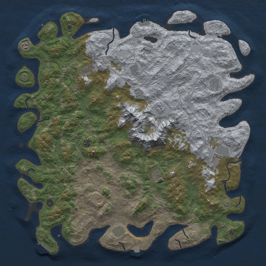 Rust Map: Procedural Map, Size: 5500, Seed: 7273499, 19 Monuments