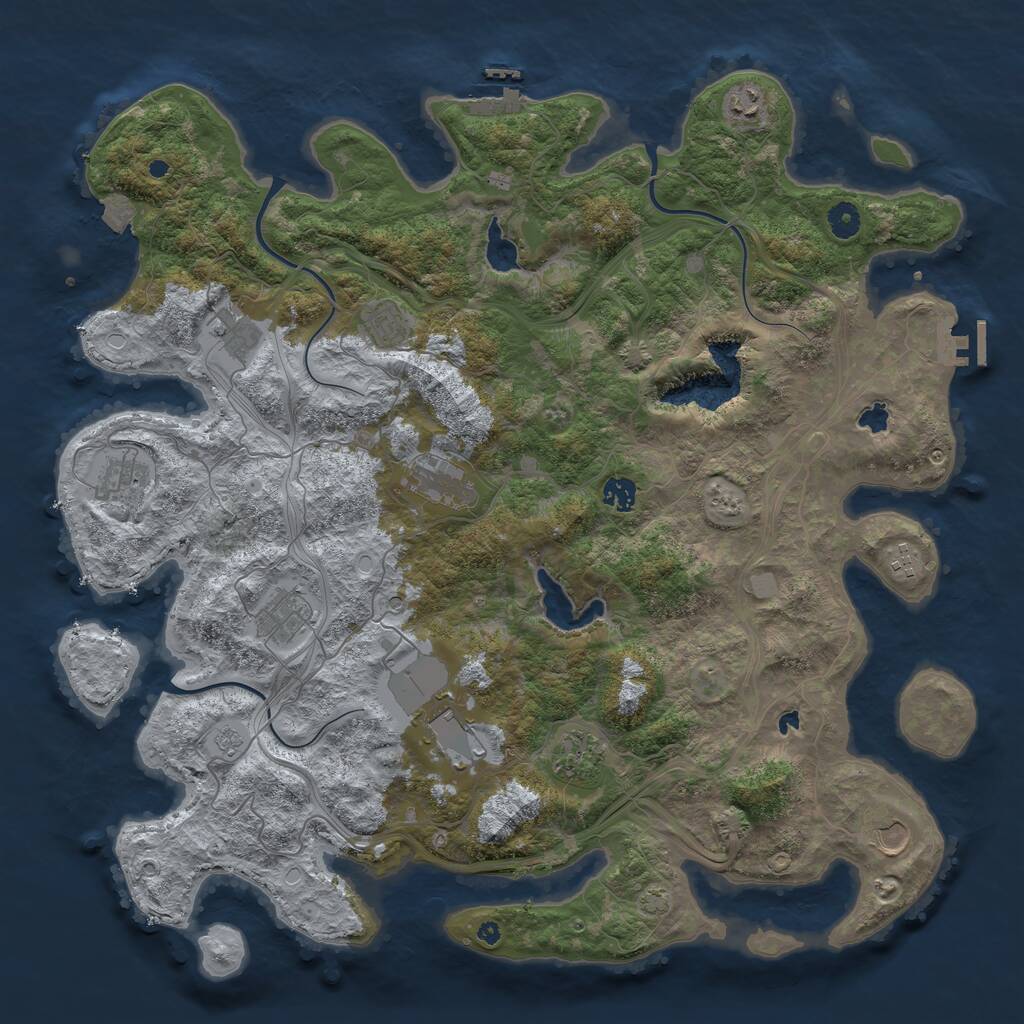 Rust Map: Procedural Map, Size: 4500, Seed: 470416053, 17 Monuments