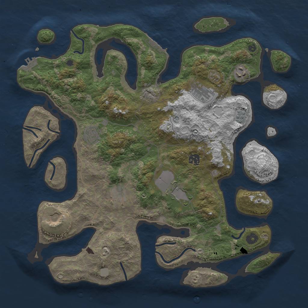 Rust Map: Procedural Map, Size: 4000, Seed: 1084615961, 16 Monuments