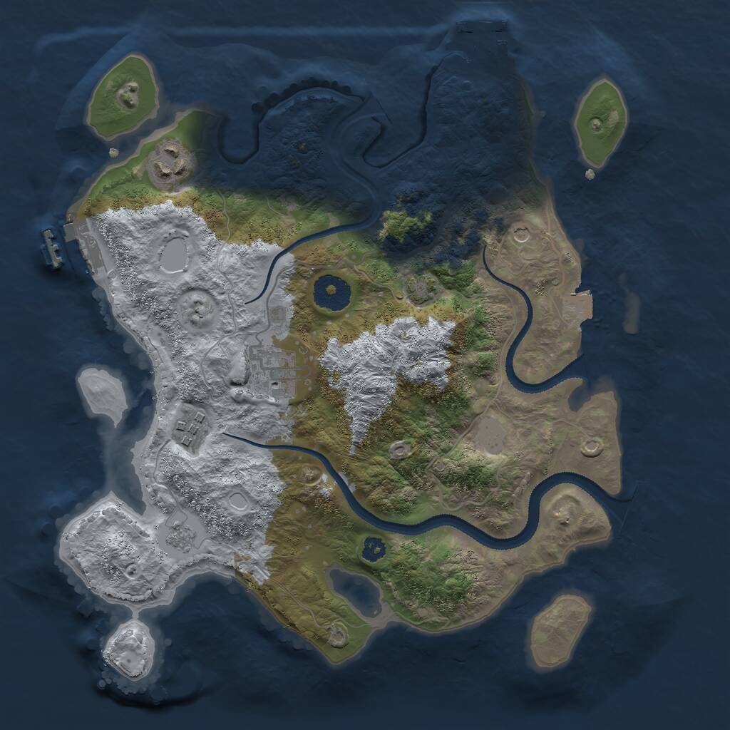 Rust Map: Procedural Map, Size: 3000, Seed: 1178509302, 9 Monuments