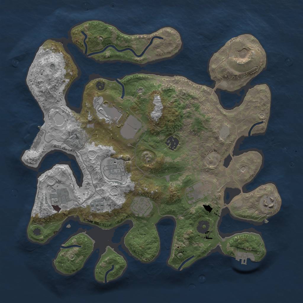 Rust Map: Procedural Map, Size: 3500, Seed: 18769, 17 Monuments