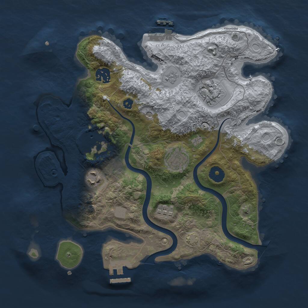 Rust Map: Procedural Map, Size: 3000, Seed: 20081215, 12 Monuments