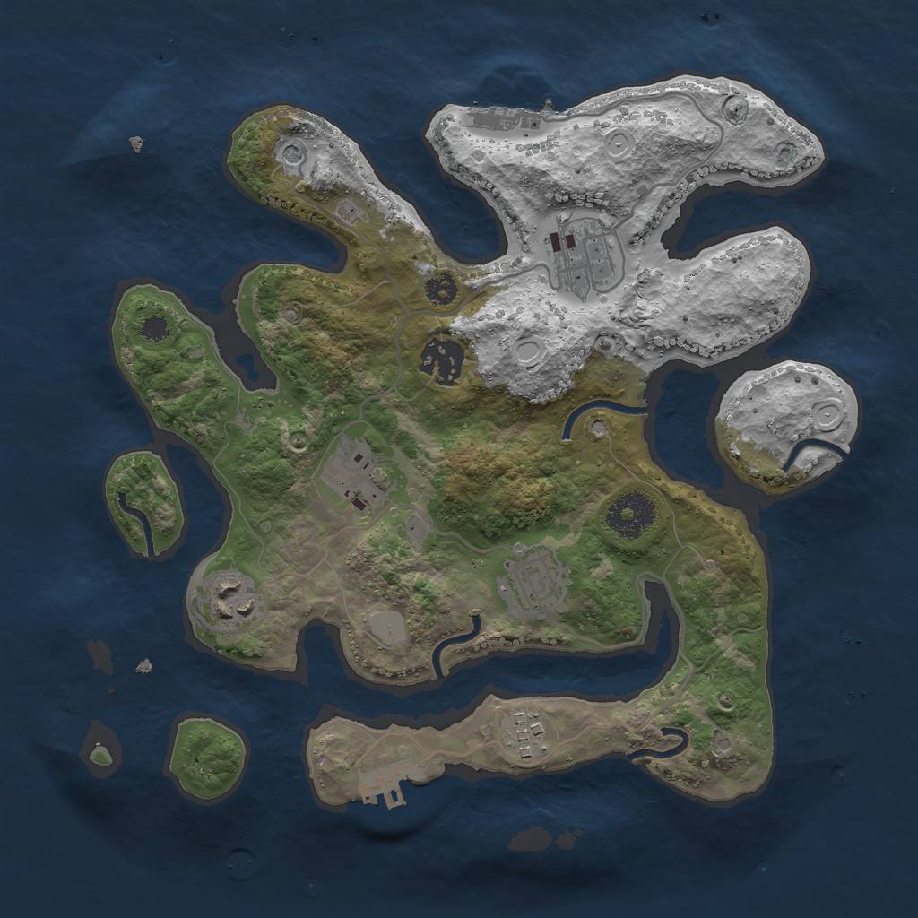 Rust Map: Procedural Map, Size: 3000, Seed: 20081215, 14 Monuments