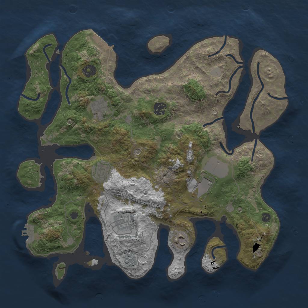 Rust Map: Procedural Map, Size: 3500, Seed: 757529619, 15 Monuments