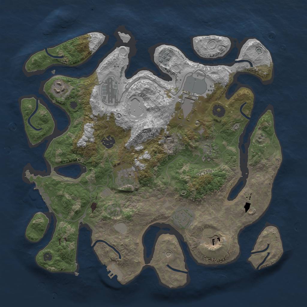 Rust Map: Procedural Map, Size: 3600, Seed: 123412, 17 Monuments