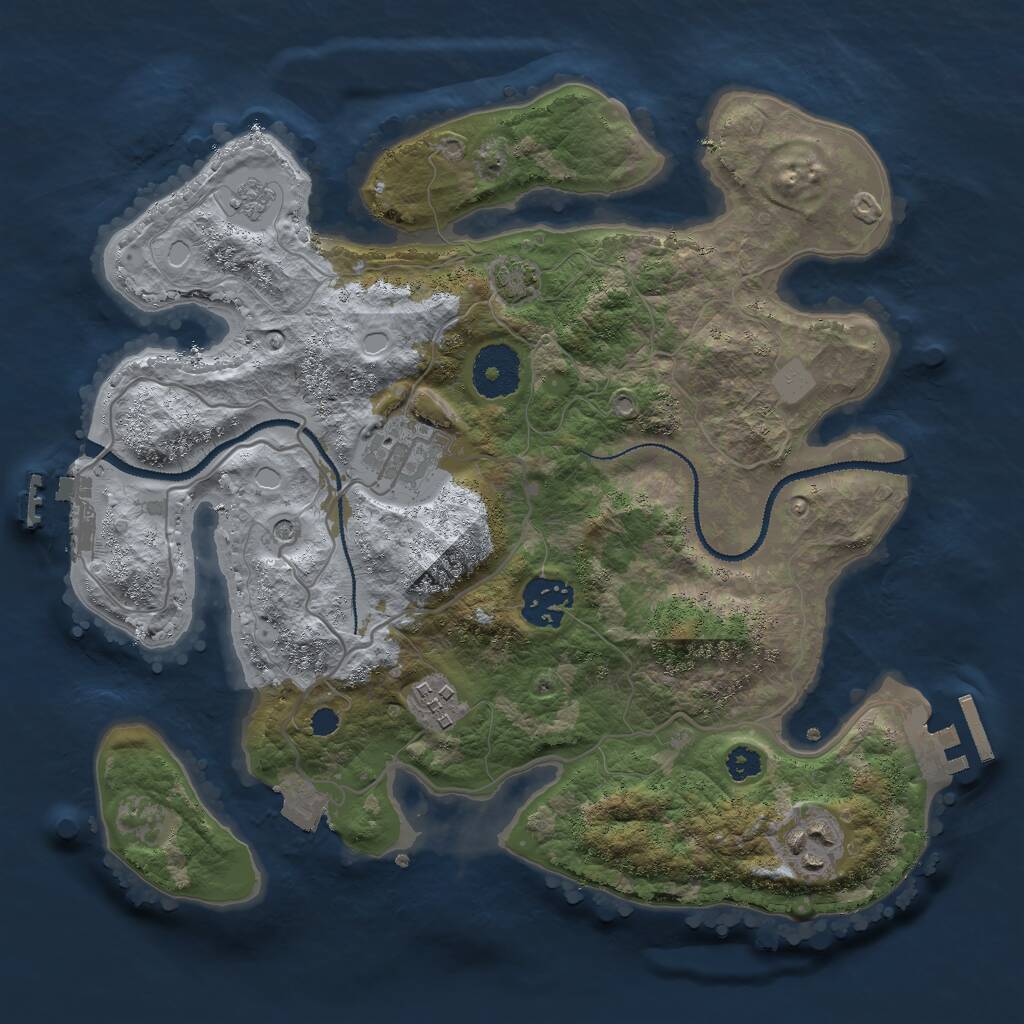 Rust Map: Procedural Map, Size: 3000, Seed: 72140712, 10 Monuments