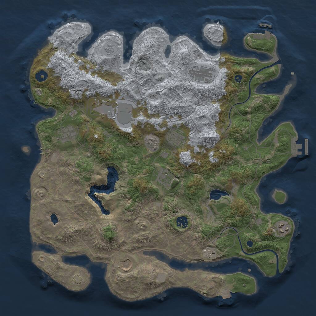 Rust Map: Procedural Map, Size: 4000, Seed: 4578923, 15 Monuments