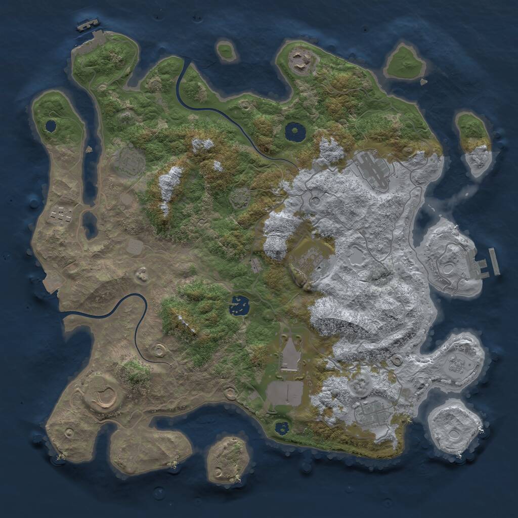 Rust Map: Procedural Map, Size: 3750, Seed: 653761037, 15 Monuments