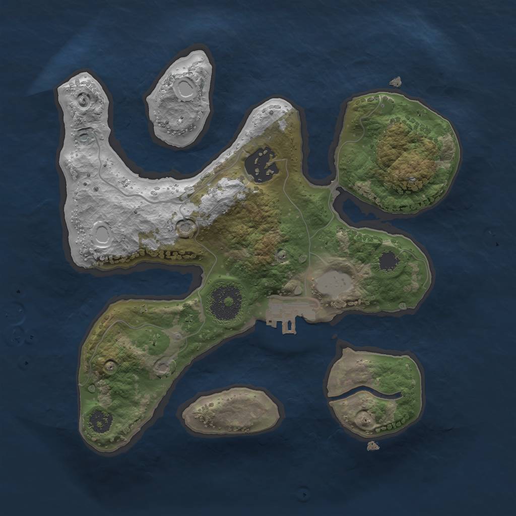 Rust Map: Procedural Map, Size: 2300, Seed: 105, 7 Monuments