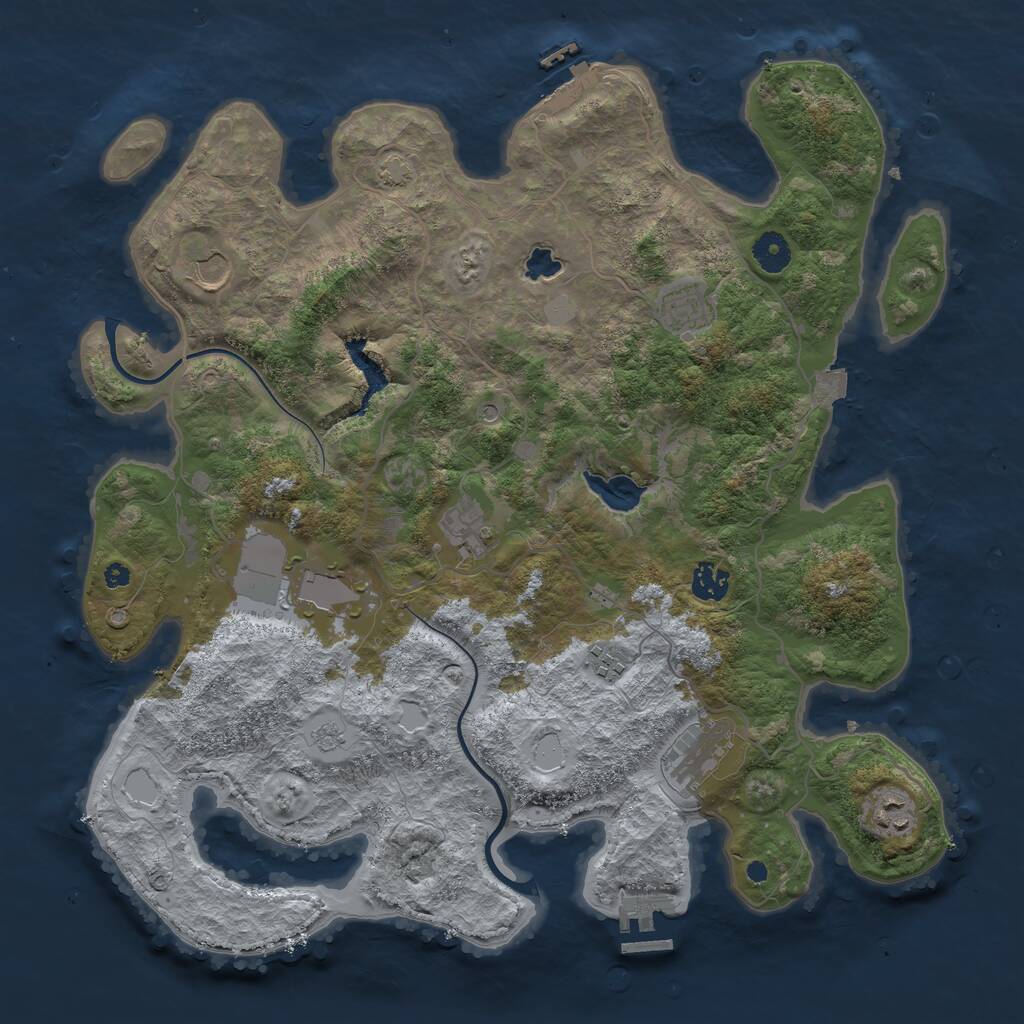 Rust Map: Procedural Map, Size: 4000, Seed: 862246661, 14 Monuments