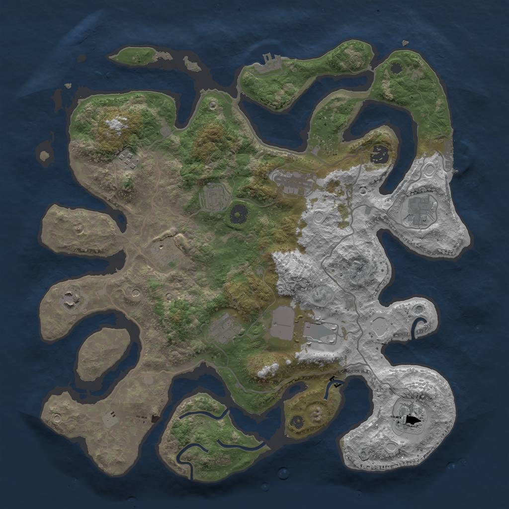 Rust Map: Procedural Map, Size: 4000, Seed: 162434806, 18 Monuments