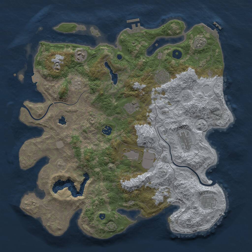 Rust Map: Procedural Map, Size: 4000, Seed: 162434806, 14 Monuments