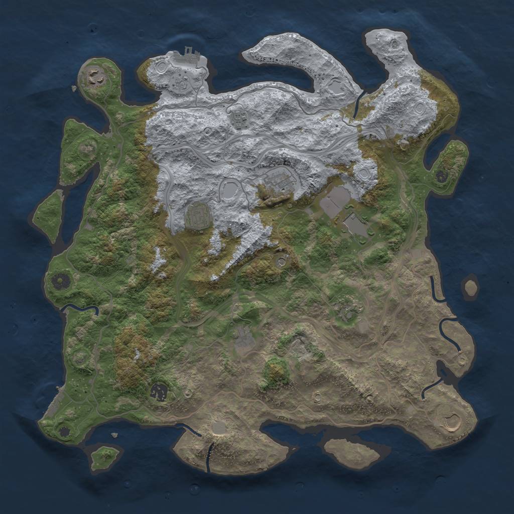 Rust Map: Procedural Map, Size: 4300, Seed: 917644488, 16 Monuments