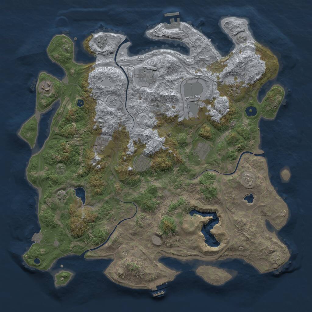 Rust Map: Procedural Map, Size: 4300, Seed: 917644488, 14 Monuments