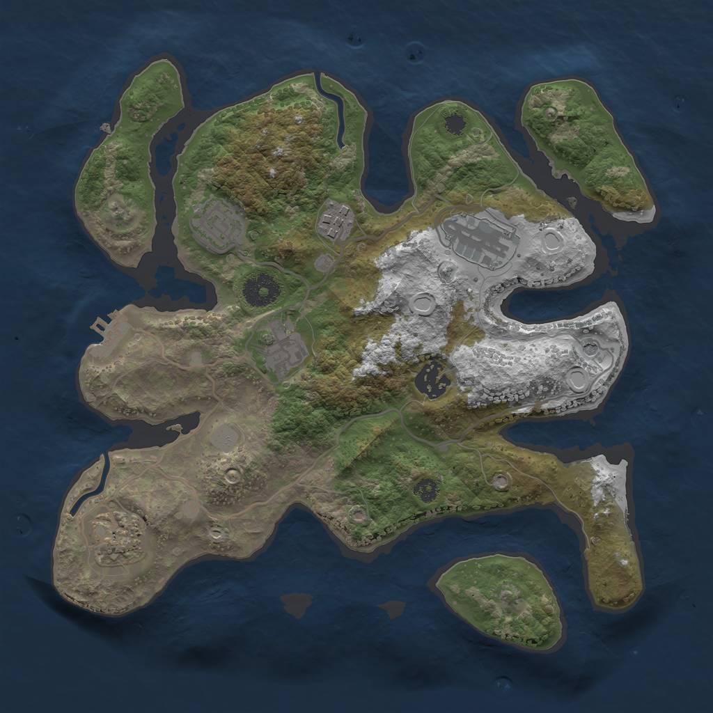 Rust Map: Procedural Map, Size: 3100, Seed: 4755, 13 Monuments