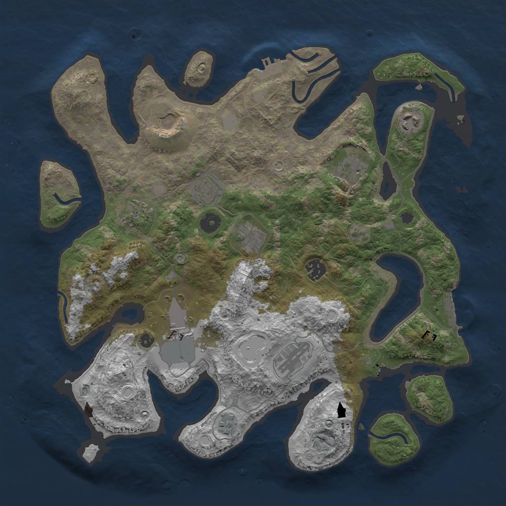 Rust Map: Procedural Map, Size: 3800, Seed: 971, 18 Monuments