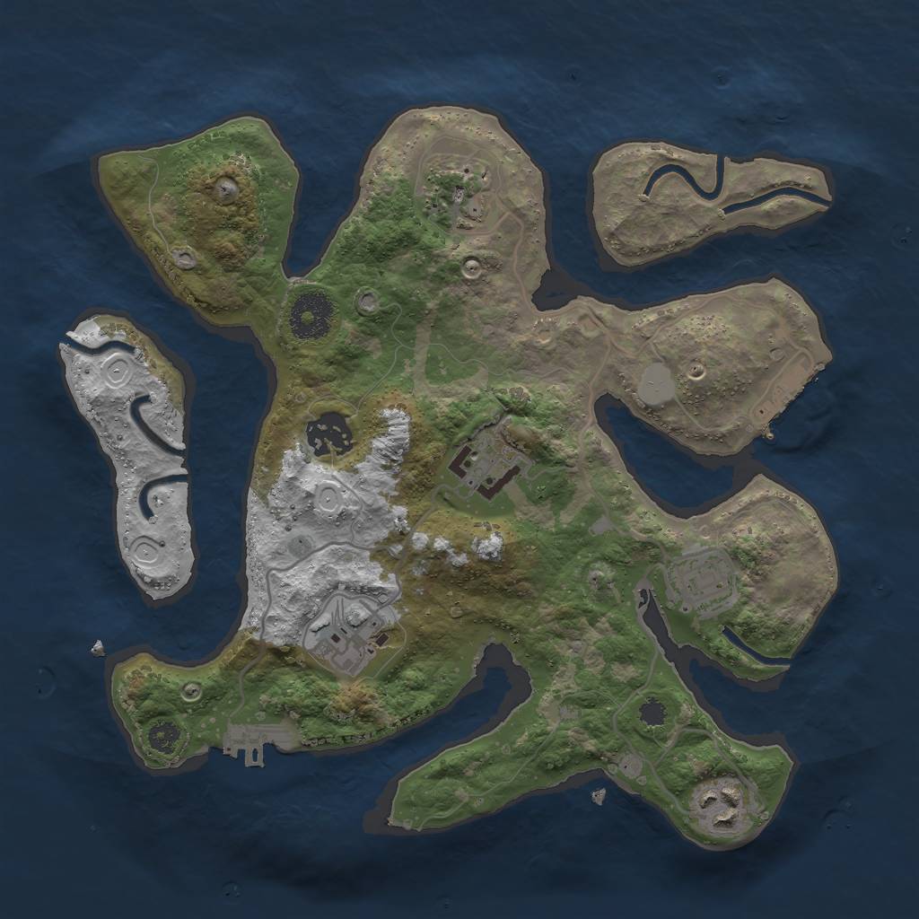 Rust Map: Procedural Map, Size: 3000, Seed: 725, 13 Monuments