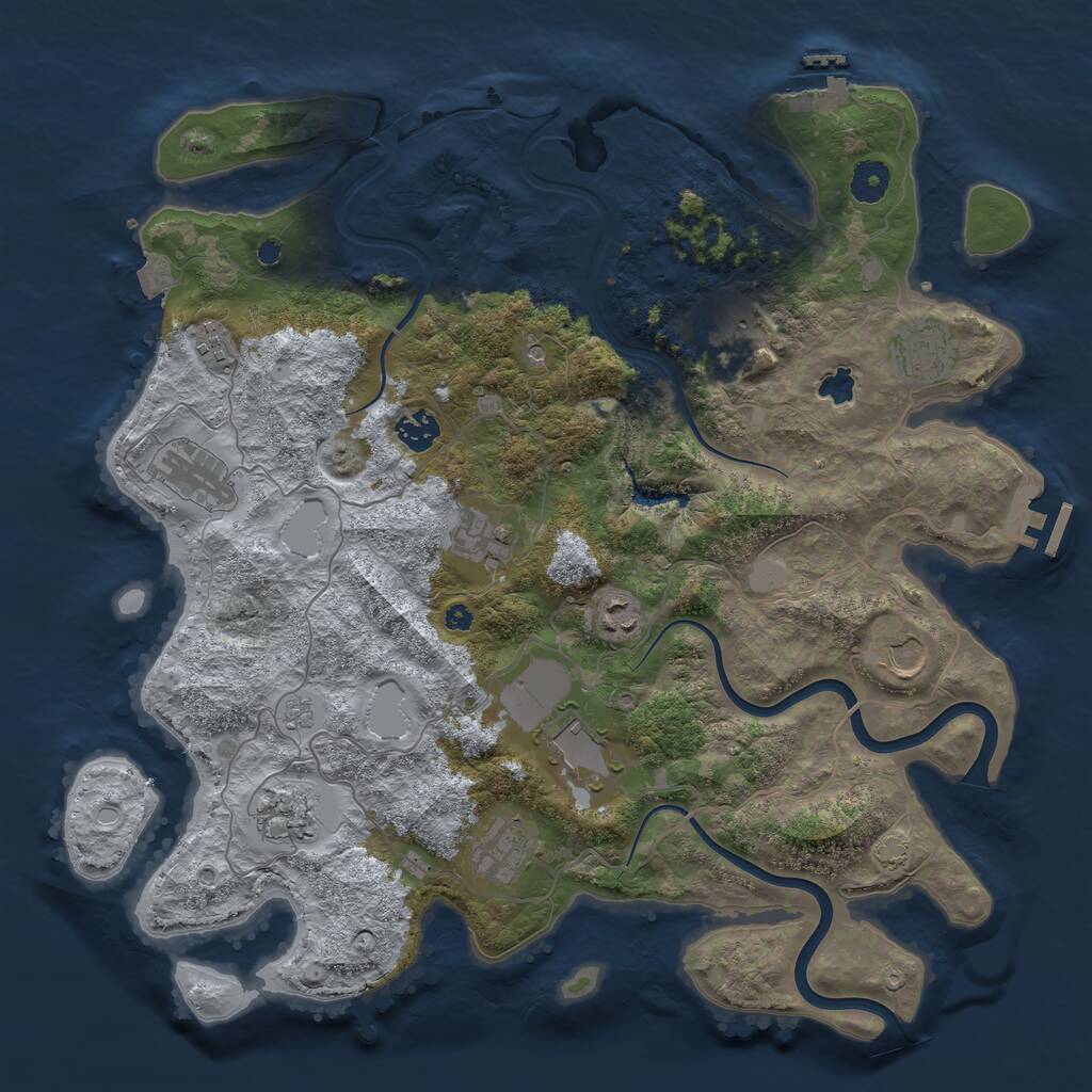 Rust Map: Procedural Map, Size: 4000, Seed: 1567510281, 17 Monuments