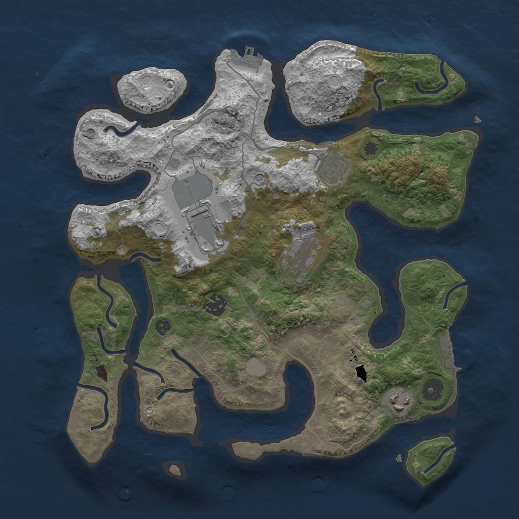 Rust Map: Procedural Map, Size: 3500, Seed: 247136458, 13 Monuments