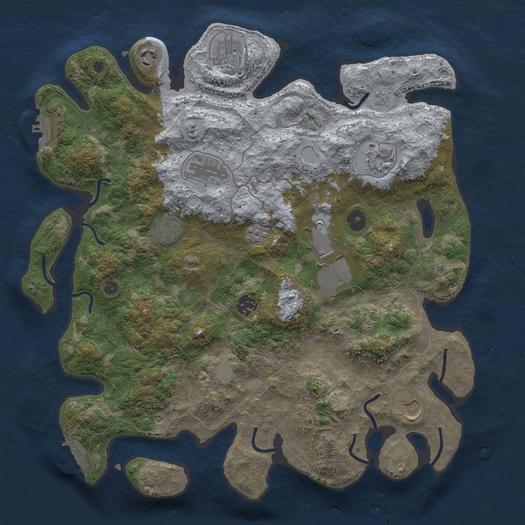 Rust Map: Procedural Map, Size: 4000, Seed: 1442358326, 16 Monuments