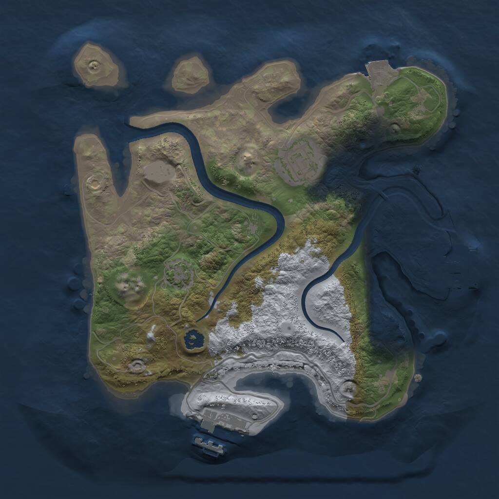 Rust Map: Procedural Map, Size: 2500, Seed: 947871748, 5 Monuments
