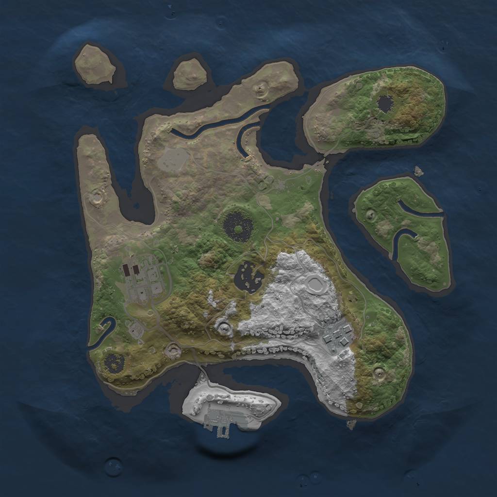 Rust Map: Procedural Map, Size: 2500, Seed: 947871748, 9 Monuments