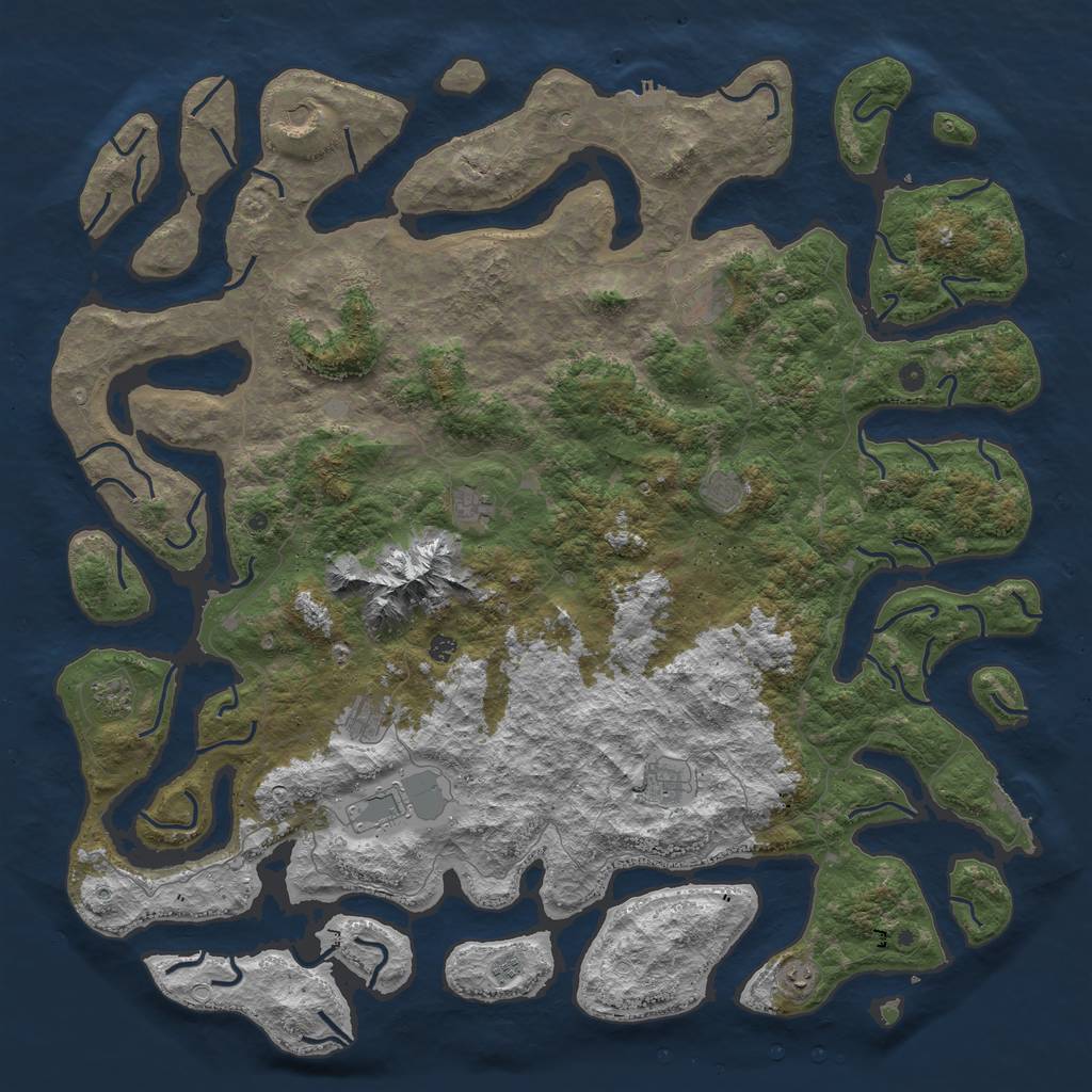 Rust Map: Procedural Map, Size: 6000, Seed: 19230, 19 Monuments