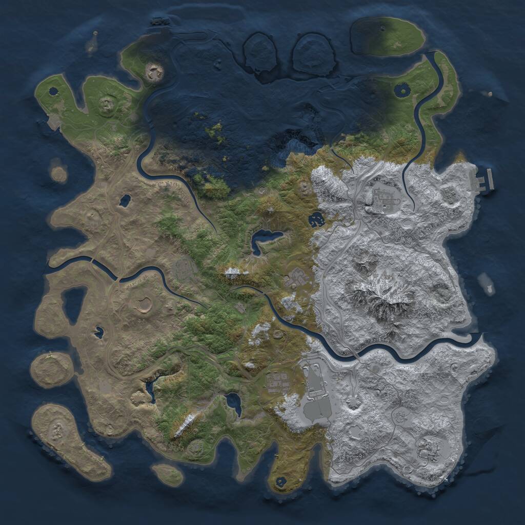 Rust Map: Procedural Map, Size: 5000, Seed: 113, 16 Monuments