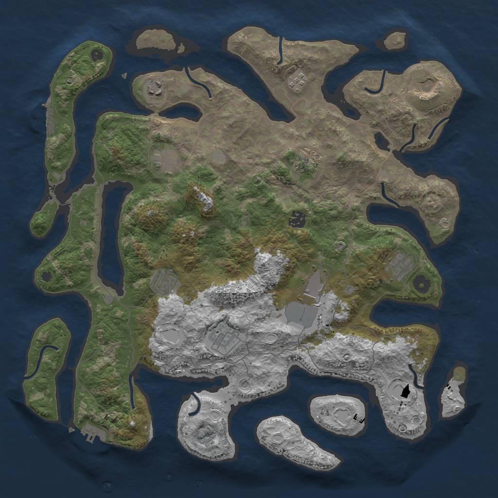 Rust Map: Procedural Map, Size: 4250, Seed: 18027, 18 Monuments