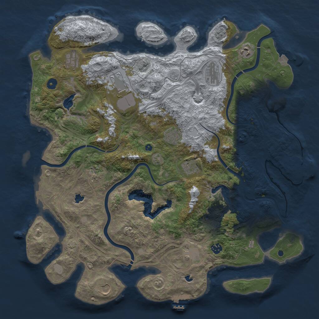 Rust Map: Procedural Map, Size: 4500, Seed: 4389, 17 Monuments
