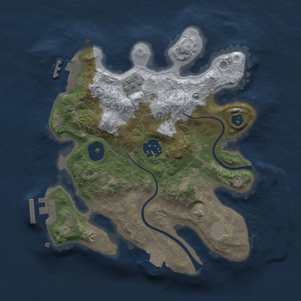 Rust Map: Procedural Map, Size: 2500, Seed: 400879902, 5 Monuments